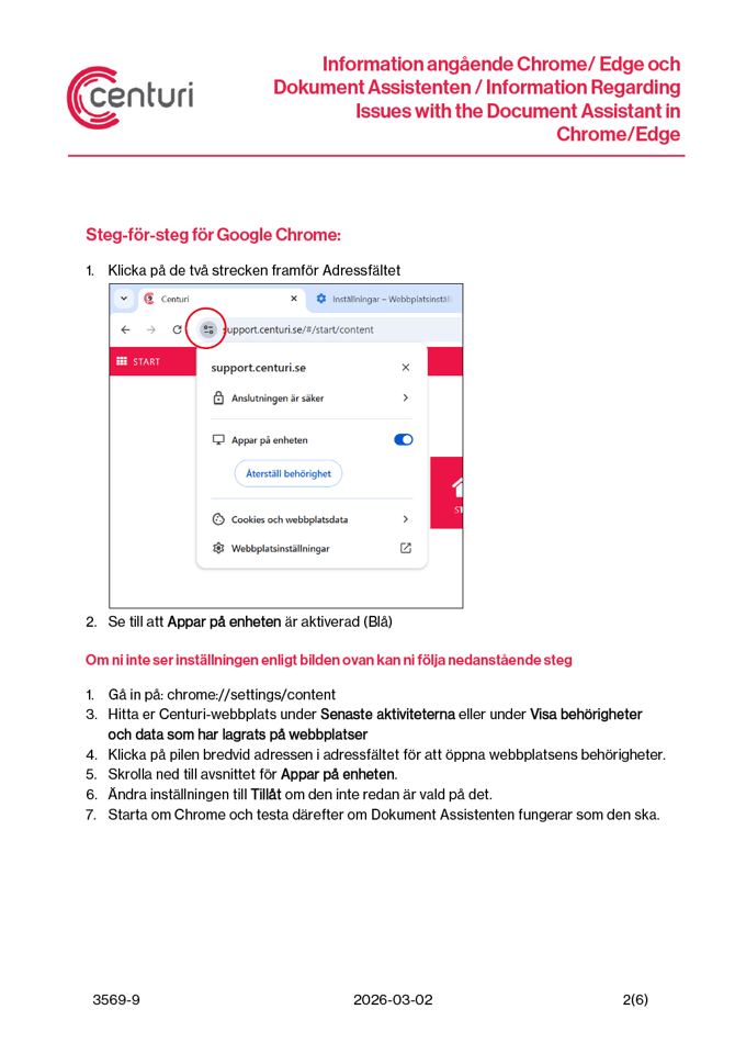 Information angående Chrome-Edge och Dokument assistenten - 2