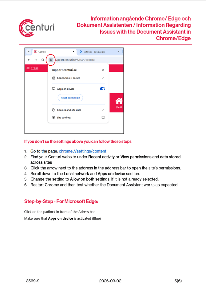 Information angående Chrome-Edge och Dokument assistenten - 5